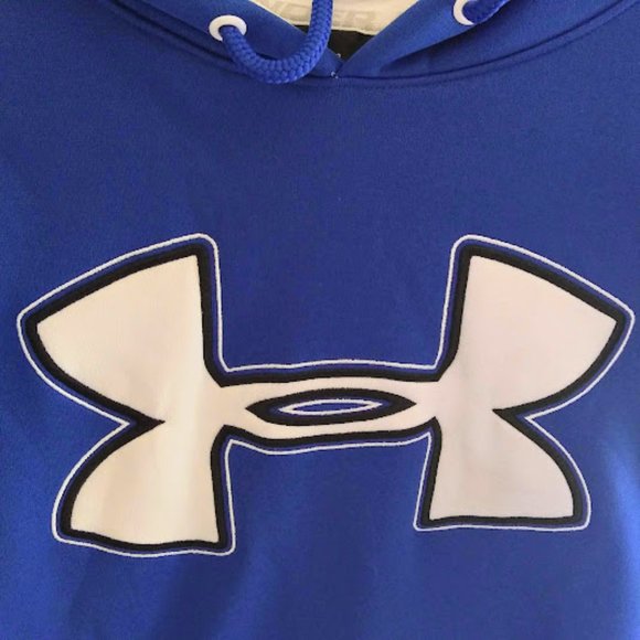 UNDER ARMOUR HOODIE*BIG EMBROIDERED LOGO*MEN SIZE LARGE LOOSE*FLEECE LINED - Picture 8 of 9